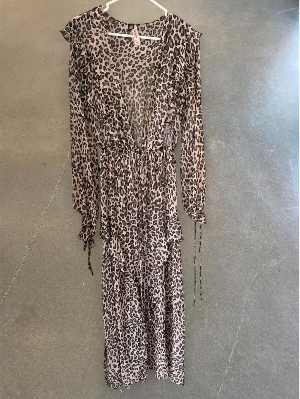 Victoria’s Secret Leopard Print Sheer Duster Robe | Women’s XS/S - Picture 3 of 3